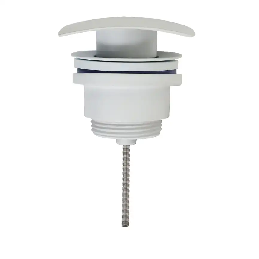 Донный клапан AZARIO AZ-106-WHI для раковины, квадрат, CLIC-CLAC, G 1 1/4, латунь, белый фото 1