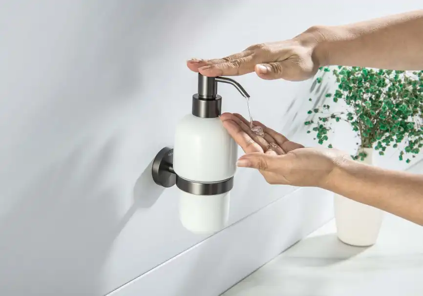 Дозатор для жидкого мыла Aquatek Бетта AQ4605BGM, Оружейная сталь фото 4