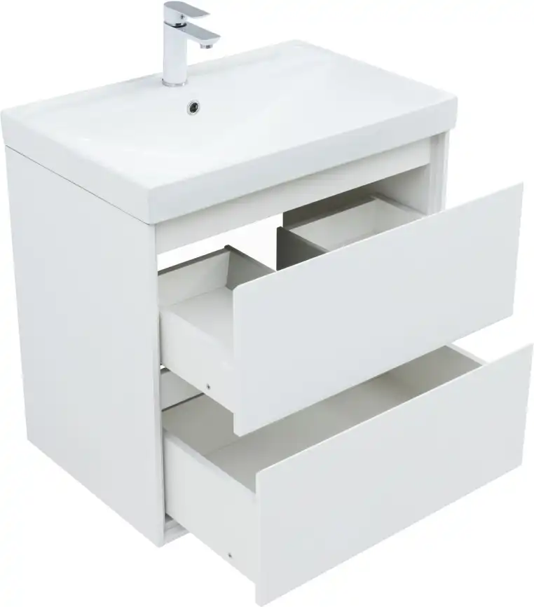 Тумба под раковину Aquanet Милан 70 белый глянец, подвесная, 336368 фото 13