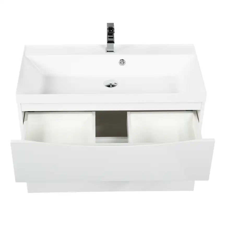 Тумба под раковину BelBagno MARINO-H60-800-2C-SO-BL-P подвесная Bianco Lucido фото 6