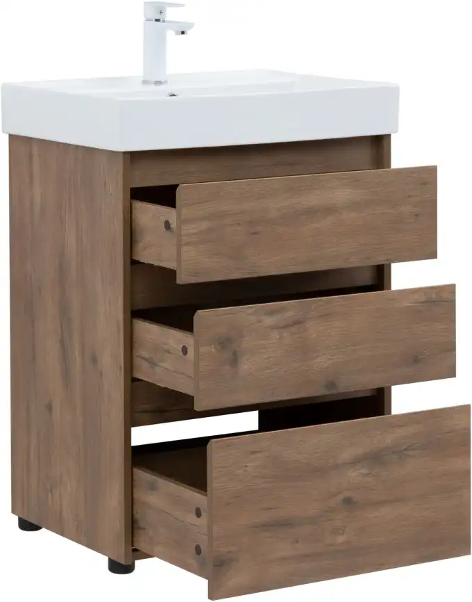 Тумба под раковину Aquanet Nova Lite 60 дуб рустикальный (3 ящика) 302471 фото 6