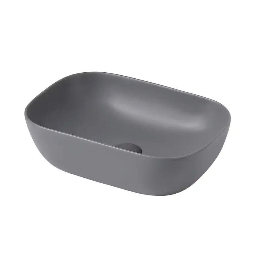 Раковина накладная ABBER RECHTECK 46х32,5х13,5 AC2200MG, прямоугольная, серая матовая фото 1