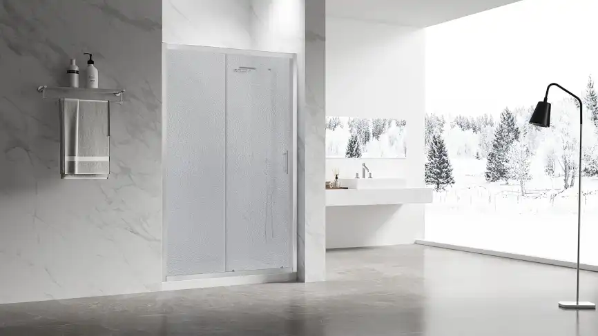 Душевая дверь Veconi Vianno VN-55 150 см, VN55-150-02-C8, профиль Хром, стекло Рифленное фото 2