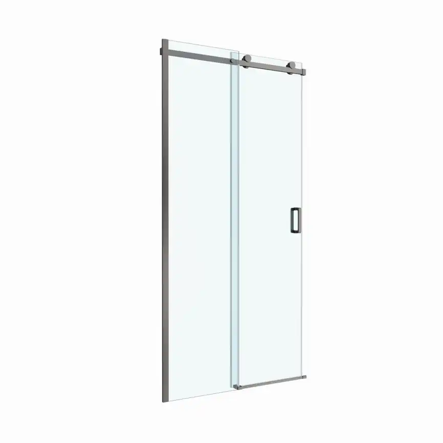 Душевая дверь BelBagno SOFT_CLOSE-2-BF-1-100-C-GM стекло прозрачное, профиль Оружейная сталь фото 11