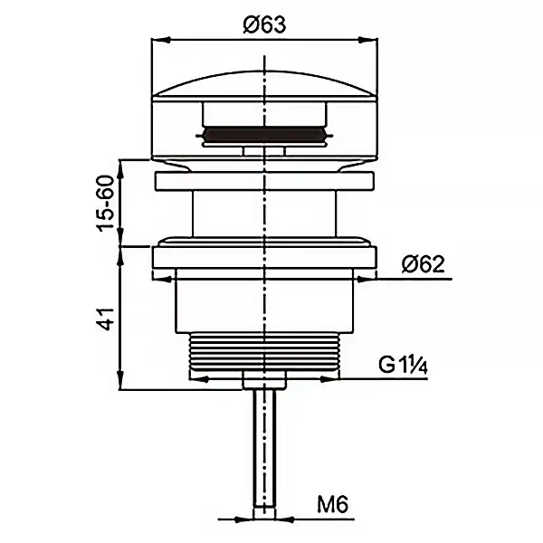 Донный клапан AZARIO AZ-105-WHI для раковины, CLIC-CLAC, 1 1/4, латунь, белый фото 3