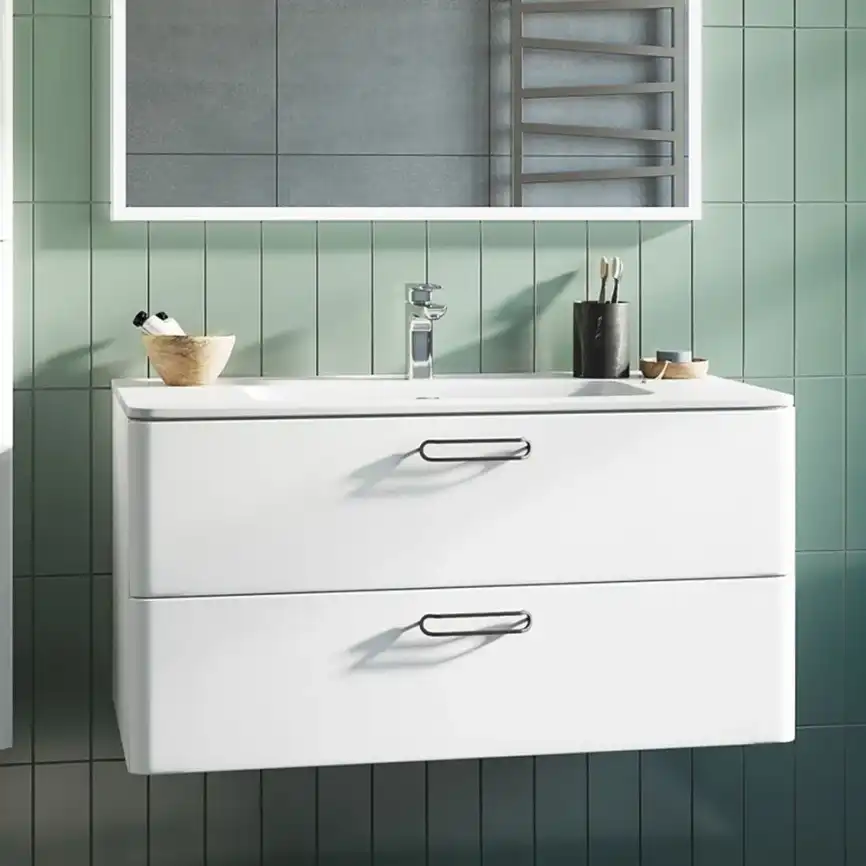 Тумба с раковиной IDDIS Brick 100, подвесная, Белая, BRI10W1i95K фото 1