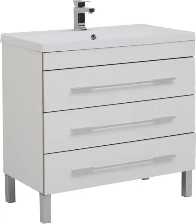 Тумба под раковину Aquanet Верона 90 белый (напольная 3 ящика) 178470 фото 1