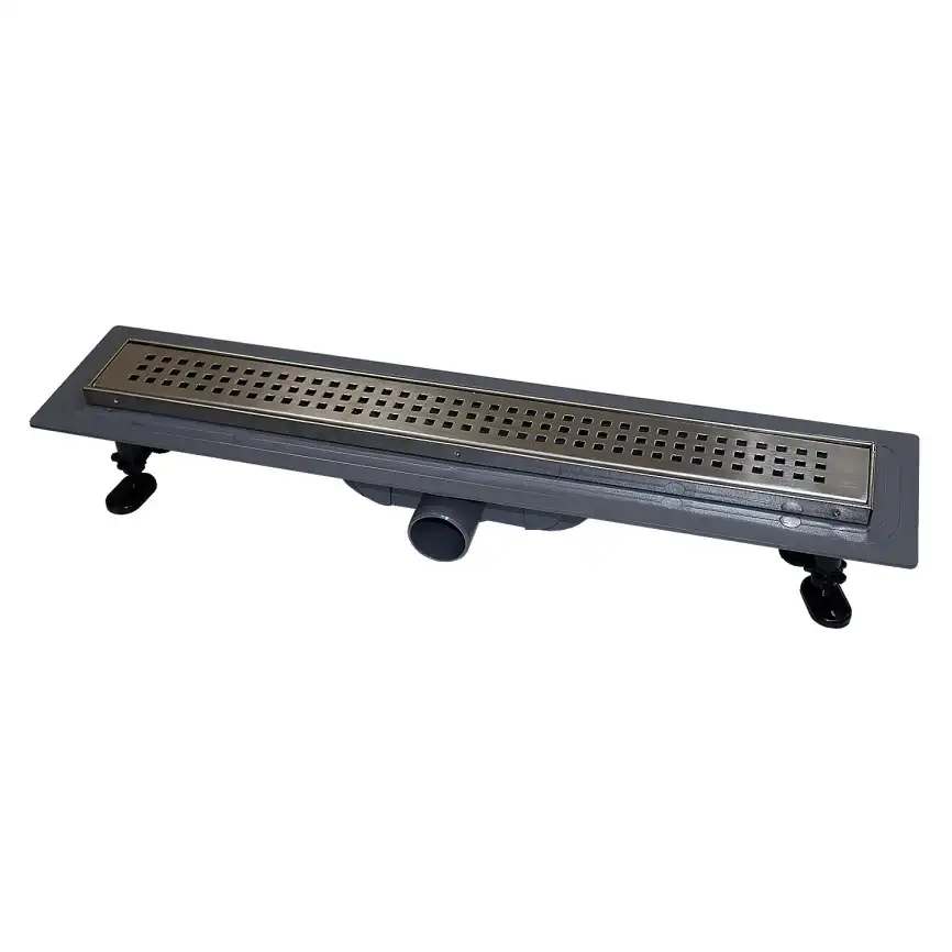 Душевой лоток Azario Cube 80 см AZCP11-80 Cube с перфорированной решеткой, Хром матовый фото 1