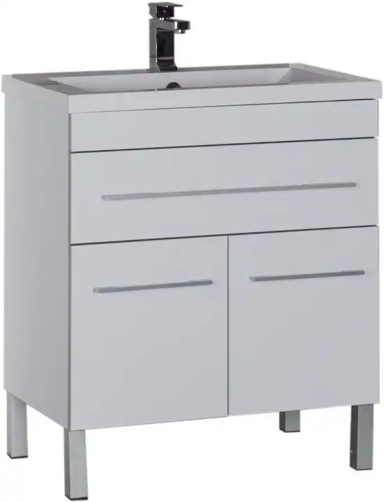 Тумба под раковину Aquanet Верона 75 белый (напольная 1 ящик 2 дверцы) 182706 фото 1