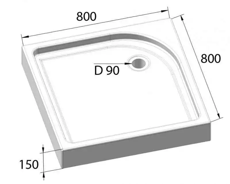 Душевой поддон BelBagno TRAY 80х80 акриловый TRAY-BB-A-80-15-W Белый фото 7