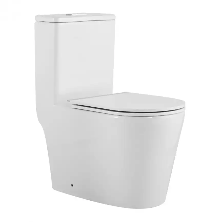 Унитаз моноблок напольный CeramaLux TR2178MN, безободковый, Белый фото 1