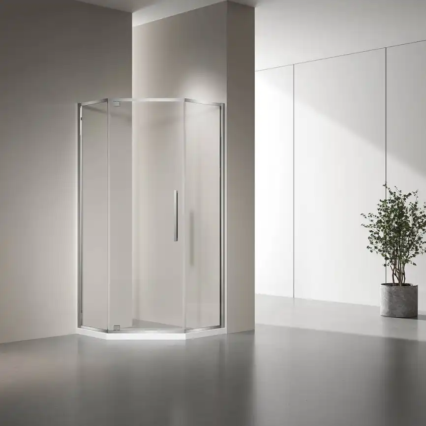 Душевой уголок Veconi Rovigo RV-35 90х90х195, профиль Хром, стекло прозрачное (RV35-90-01-C7) фото 1
