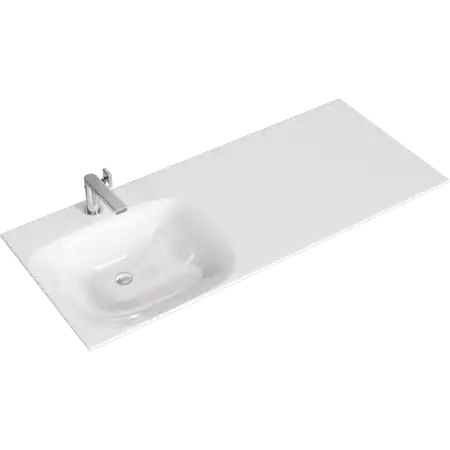 Тумба с раковиной подвесная Aqwella Duet 115 см, DU01051L, цвет Белый фото 3