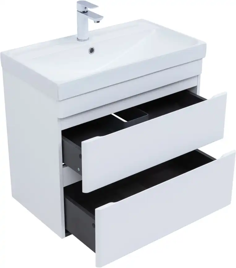 Тумба под раковину Aquanet Слим 80 белый сатин, 346049 фото 4