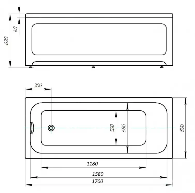 Акриловая ванна Aquatek Eco Friendly Мия 170x80 (без гидромассажа) фото 9