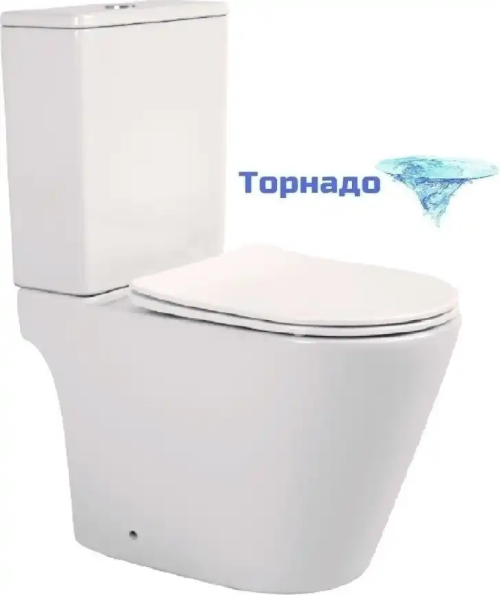 Унитаз-компакт Aquatek ВЕГА AQ2904T-00 с сиденьем Soft Close, безободковый, смыв торнадо фото 1