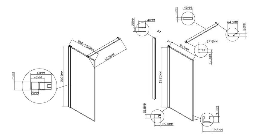 Душевая перегородка Vincea Walk in HS 100 VSW-1HS100CL, профиль хром, стекло прозрачное фото 4