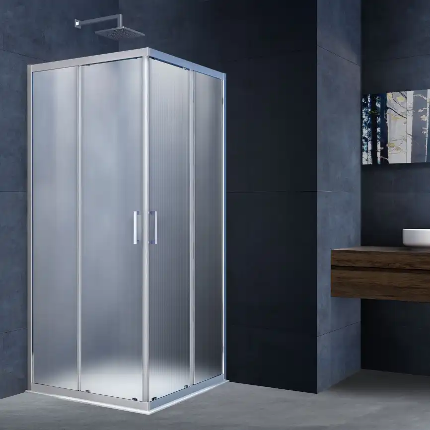 Душевой уголок Vincea Alpha 80х80 VSS-3AL800MT, профиль хром, стекло Рифленное фото 1