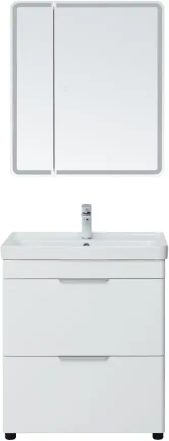 Тумба под раковину Aquanet Ирис new 70 белый глянец (2 ящика) 310153 фото 14