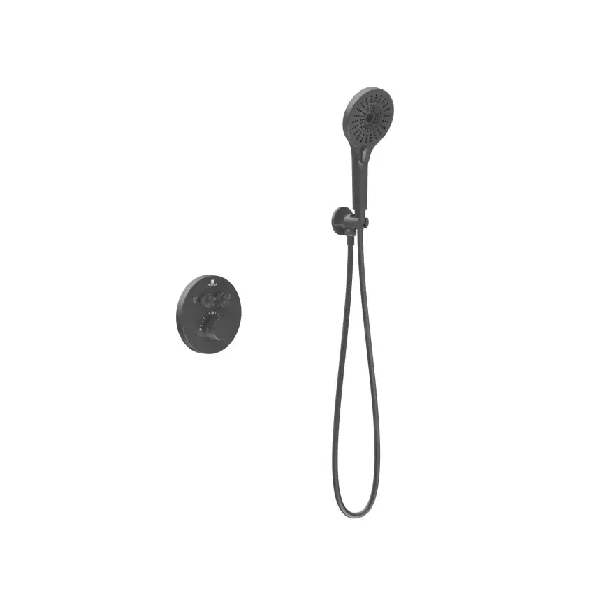 Душевая система  Vincea Inspire VSFW-3I22MT5GM VSFW-3I22MT5GM  с термостатом, встраиваемая, вороненная сталь фото 3