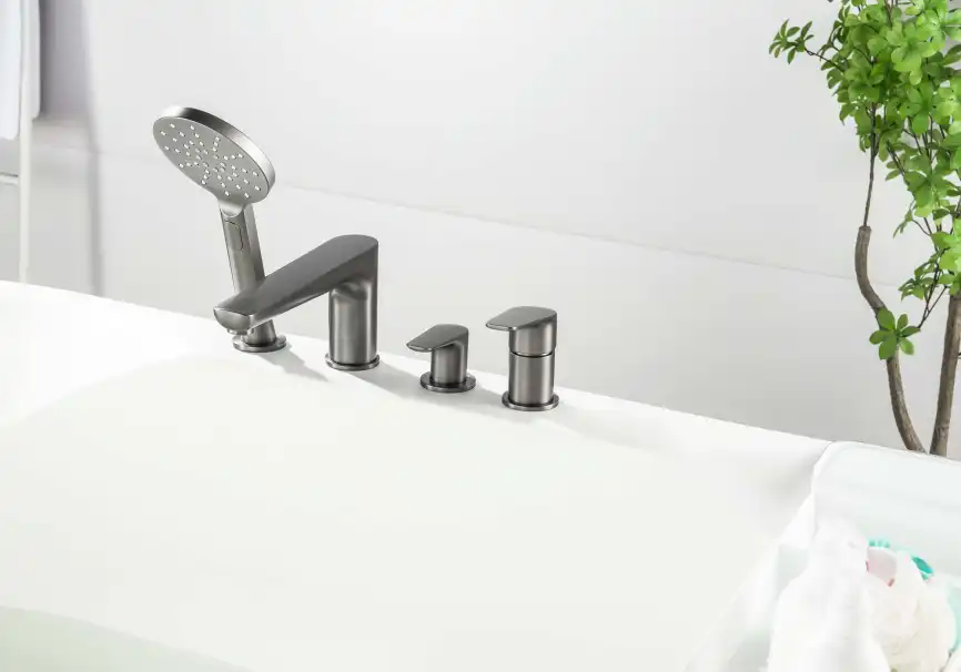 Смеситель на борт ванны Aquatek Бетта AQ1148BGM, Оружейная сталь фото 7