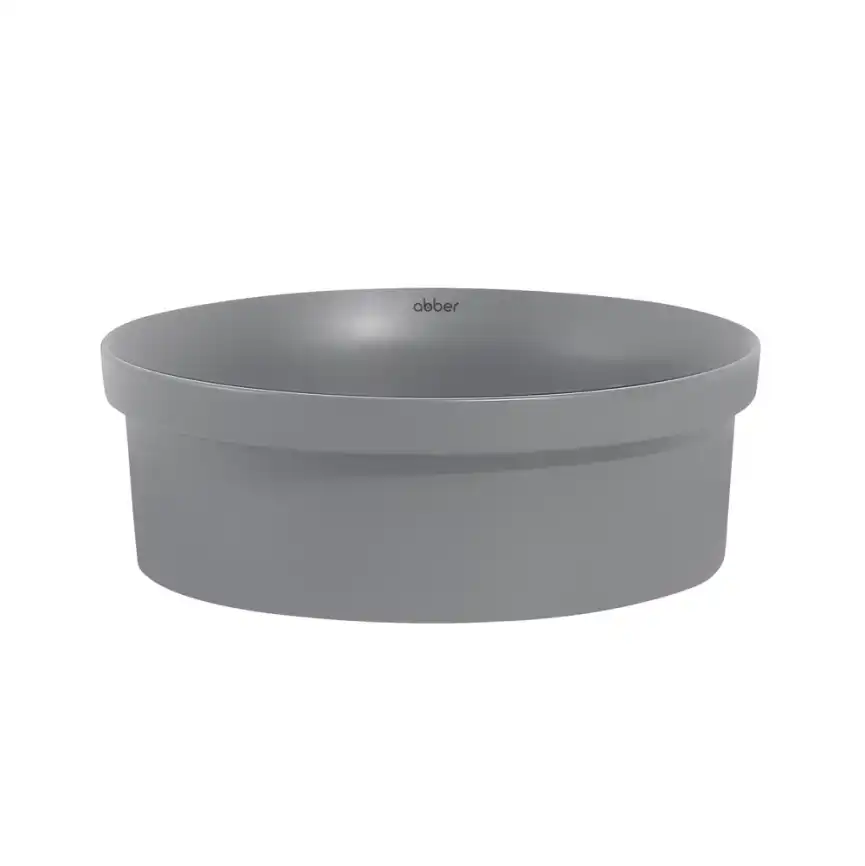Раковина накладная ABBER BEQUEM 40х40х14 AC2103MG, круглая, серая матовая фото 2