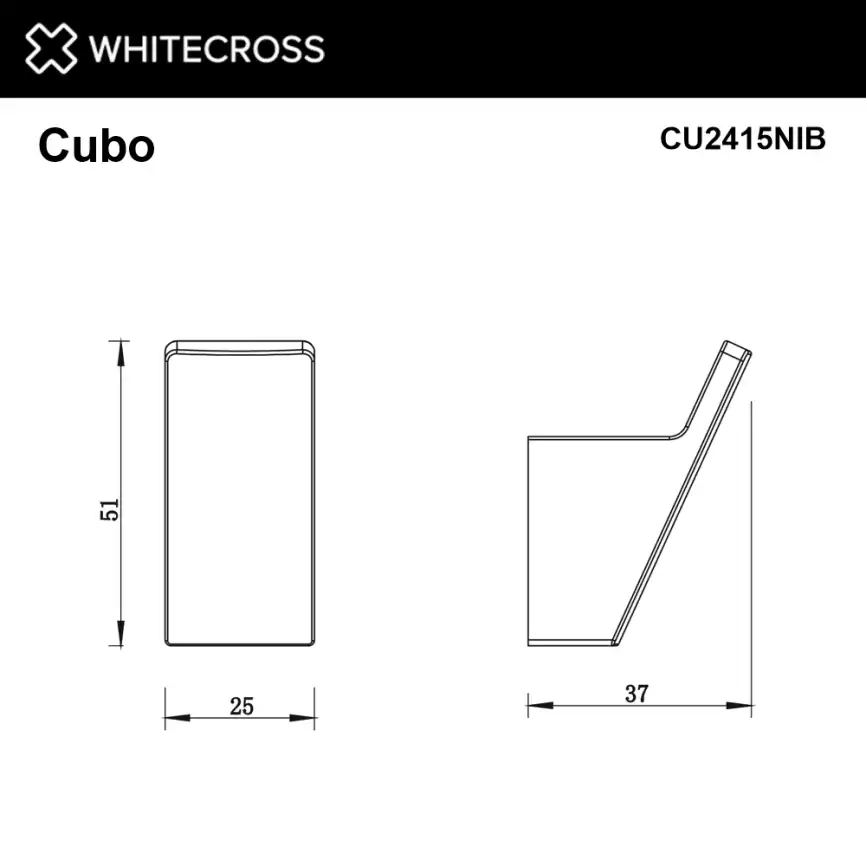 Крючок Whitecross CUBO nickel brushed, CU2415NIB, Никель брашированный фото 2