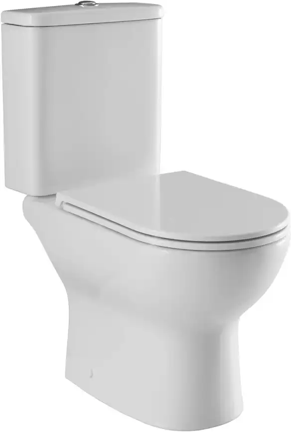 Чаша напольного унитаза Aquanet Ray-C с сиденьем микролифт, белый фото 1