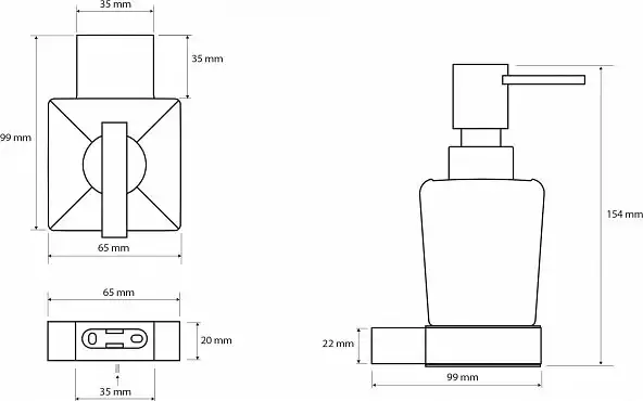 Настенный дозатор для жидкого мыла 6,5 см BEMETA VIA хром 135009042 фото 2