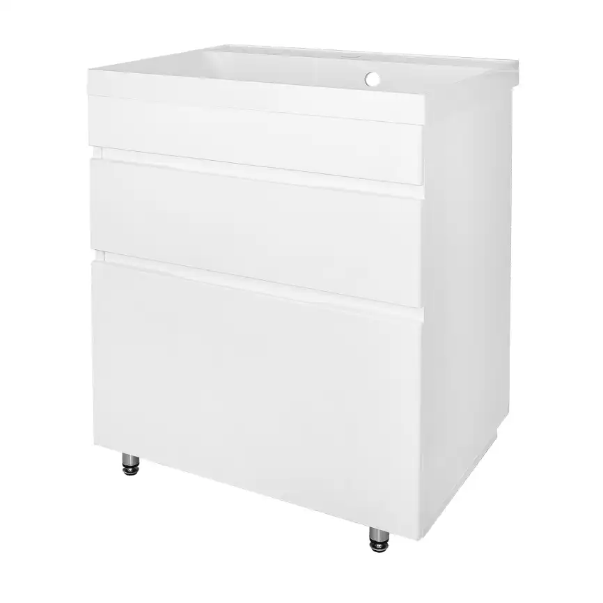 Тумба с раковиной Azario Эстима 60 CS00094592, напольная, Белая глянцевая фото 1
