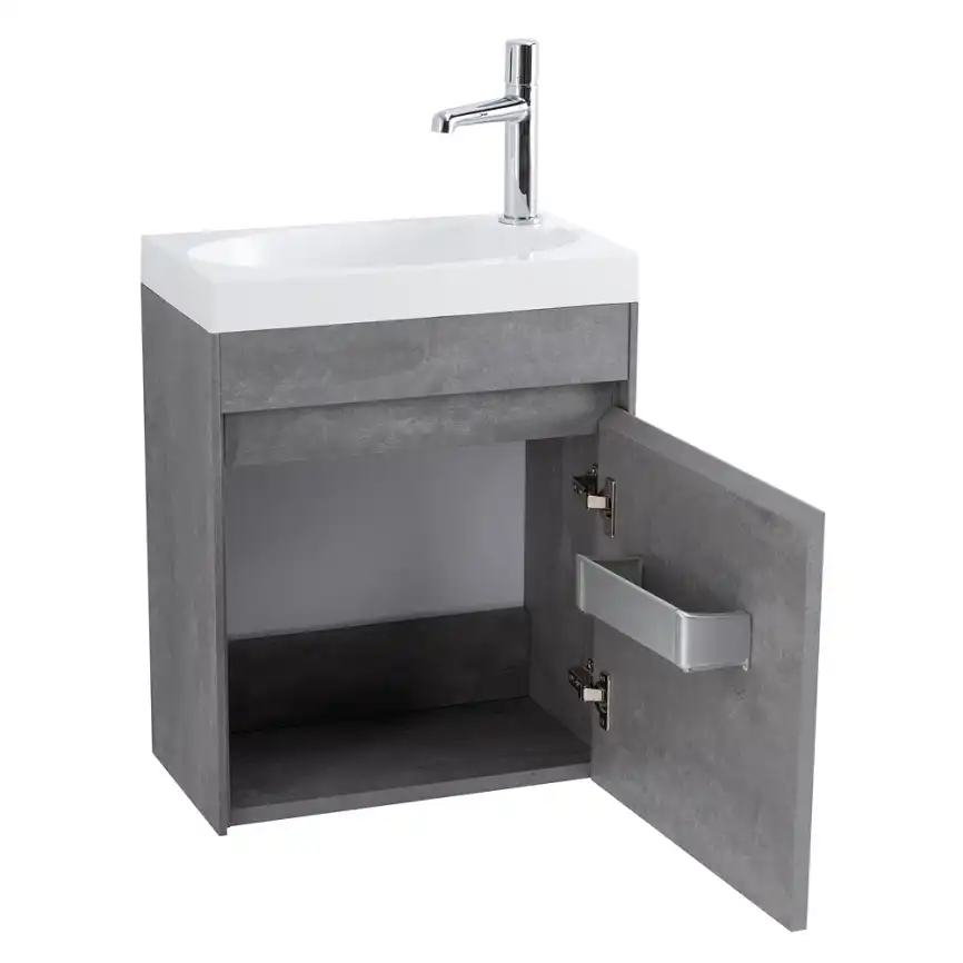 Тумба под раковину BelBagno PIETRA MINI-460-1A-SO-SCM-R подвесная Stucco Cemento фото 4