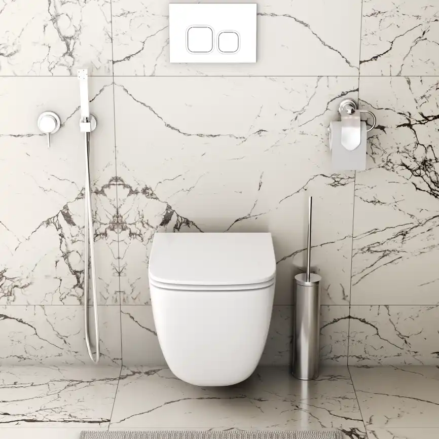 Подвесной унитаз Grossman GR-4497SQC безободковый, смыв торнадо, Белый глянцевый фото 3