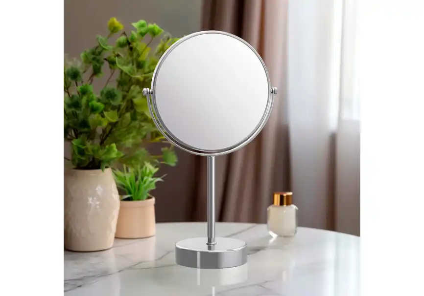 Зеркало косметическое Aquatek AQ4914CR настольное 5х, Хром фото 4