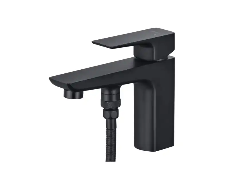 Смеситель на борт ванны Aquatek Вега AQ1044MB, однорычажный, с внутренней частью, Черный матовый фото 1