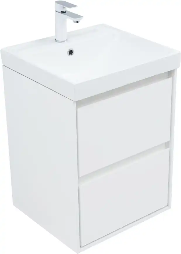Тумба под раковину Aquanet Милан 50 белый глянец, подвесная, 336366 фото 13