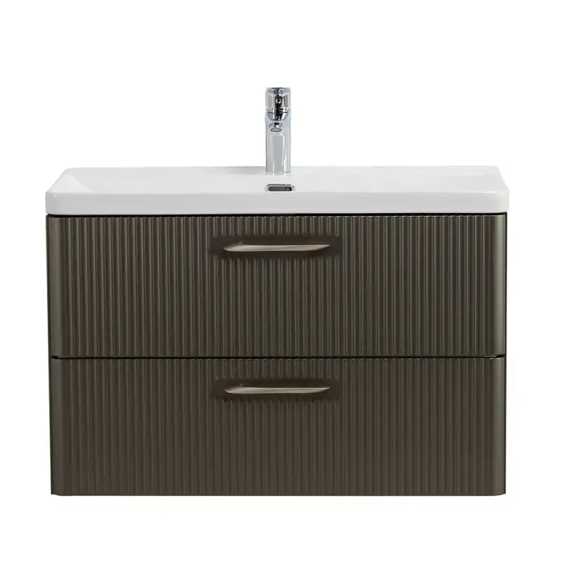 Тумба под раковину BelBagno DUE-600-2C-SO-GM-P подвесная Оружейная сталь фото 1