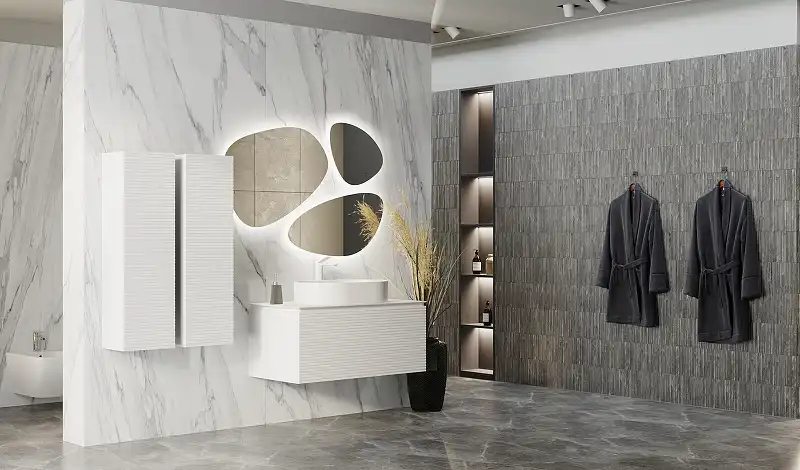 Тумба под раковину Jorno STONE 100 Stn.01.100/P/W/JR Белая фото 4