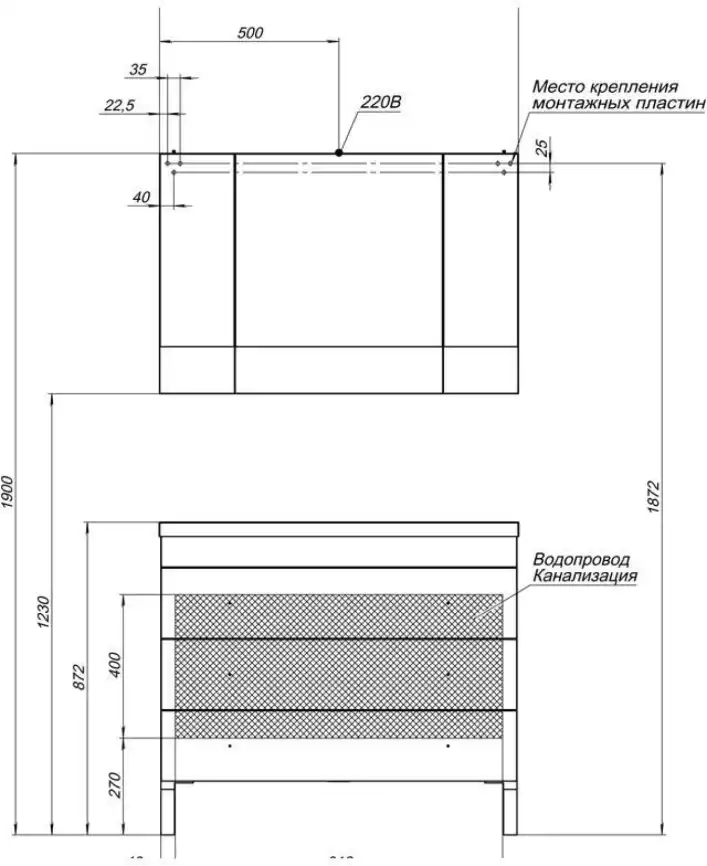 Тумба под раковину Aquanet Верона 100 белый (напольная 3 ящика) 178471 фото 3