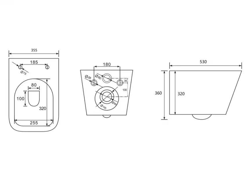 Подвесной унитаз ABBER Rechteck AC1201 белый, безободковый, с сиденьем микролифт фото 8