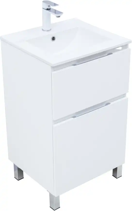 Тумба под раковину Aquanet Алвита New 50 напольная, белый матовый, 344131 фото 11
