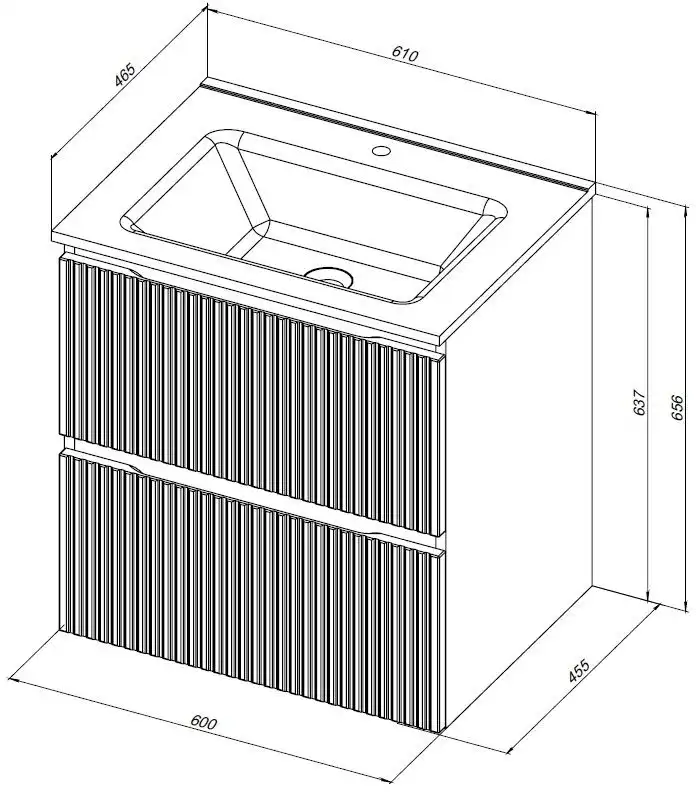 Тумба под раковину Aquanet Джейн (Flat) 60 маренго, подвесная, 335427 фото 2