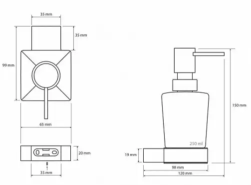 Настенный дозатор для жидкого мыла 18 см BEMETA NERO Черный матовый 135009040 фото 2