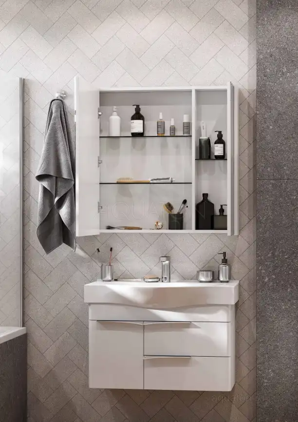 Зеркало-шкаф Aquaton Беверли 80 1A237102BV010  цвет, белый глянец фото 5