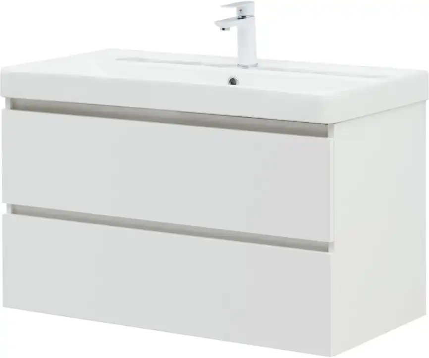 Тумба под раковину Aquanet Вега 90 белый глянец фото 4