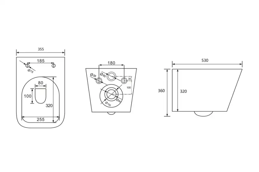 Подвесной унитаз ABBER Rechteck AC1201MW белый матовый, безободковый, с сиденьем микролифт фото 11