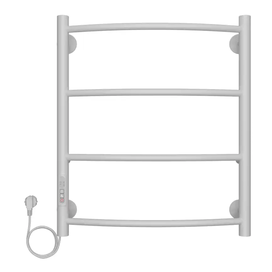 Полотенцесушитель электрический 50х60 Azario VERONA П4 AZ04756W, диммер слева, Белый матовый фото 1