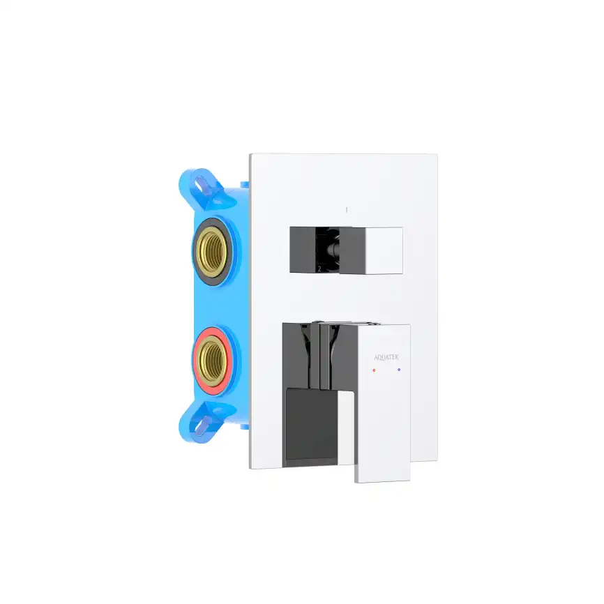 Смеситель для ванны с душем Aquatek Либра AQ1647CR встраиваемый, с внутренней частью, Хром фото 1