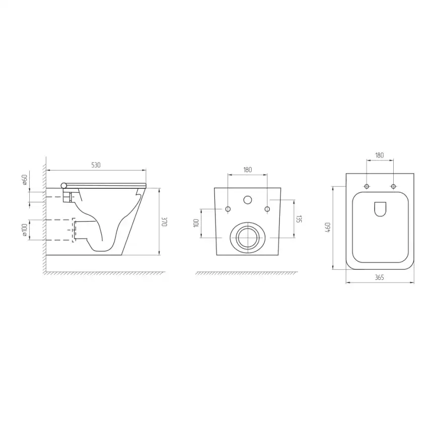 Унитаз подвесной AVS Максимум 801-0040-P-T1-GW безободковый, со смывом Торнадо, белый фото 2
