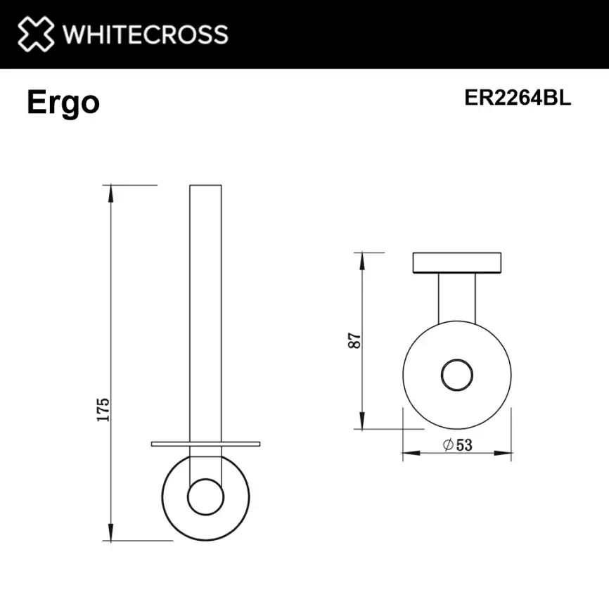 Держатель запасного рулона Whitecross ERGO black, ER2264BL, Черный матовый фото 2