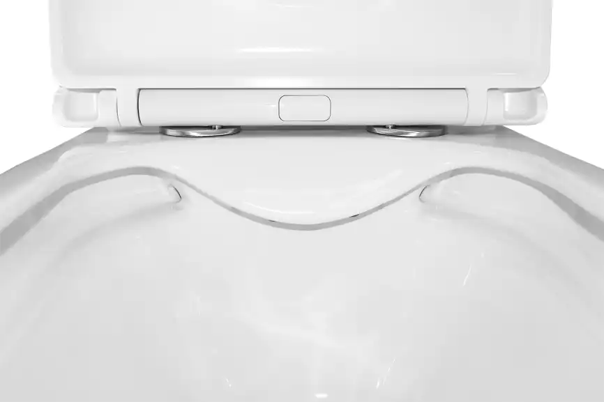 Унитаз-компакт Azario VARO AZ-2171 напольный, безободковый, в комплекте с бачком и сиденьем микролифт, Белый глянцевый фото 6